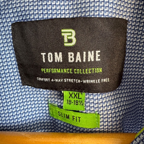 Tom Baine Performance Men's Lightweight Casual Dress Shirt Purple Graph Size XXL - Picture 3 of 15